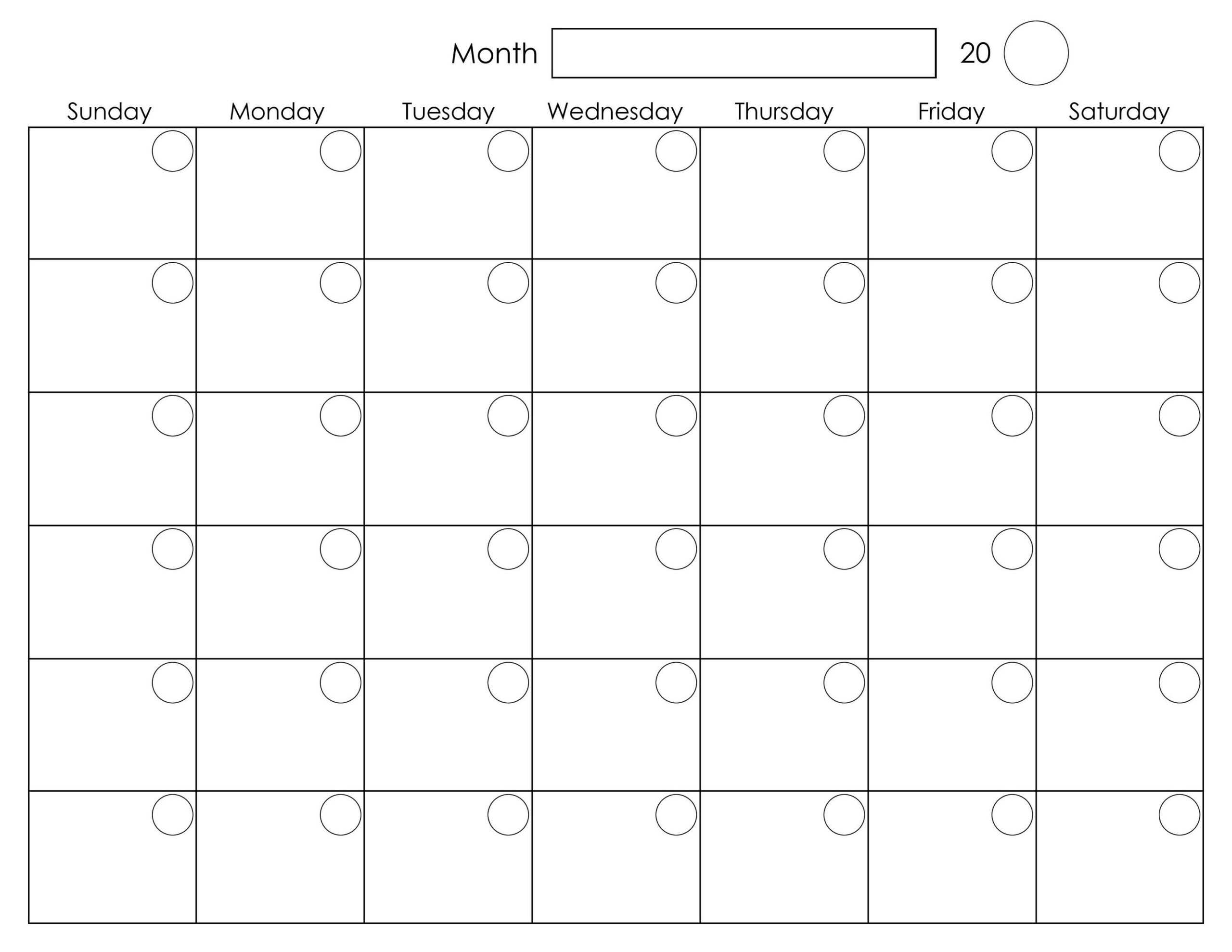 Images Of Free Printable Calendar Templates For Kids Monday In Blank Calendar Template For Kids