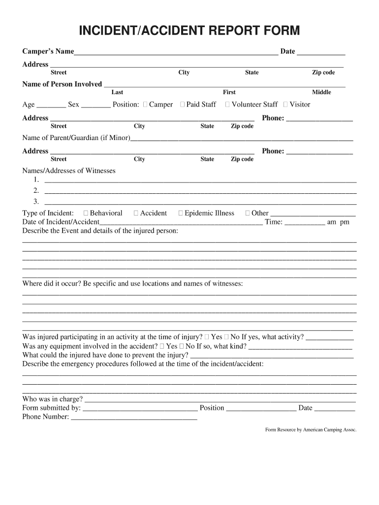 Incident Report Form - Fill Online, Printable, Fillable Inside Generic Incident Report Template