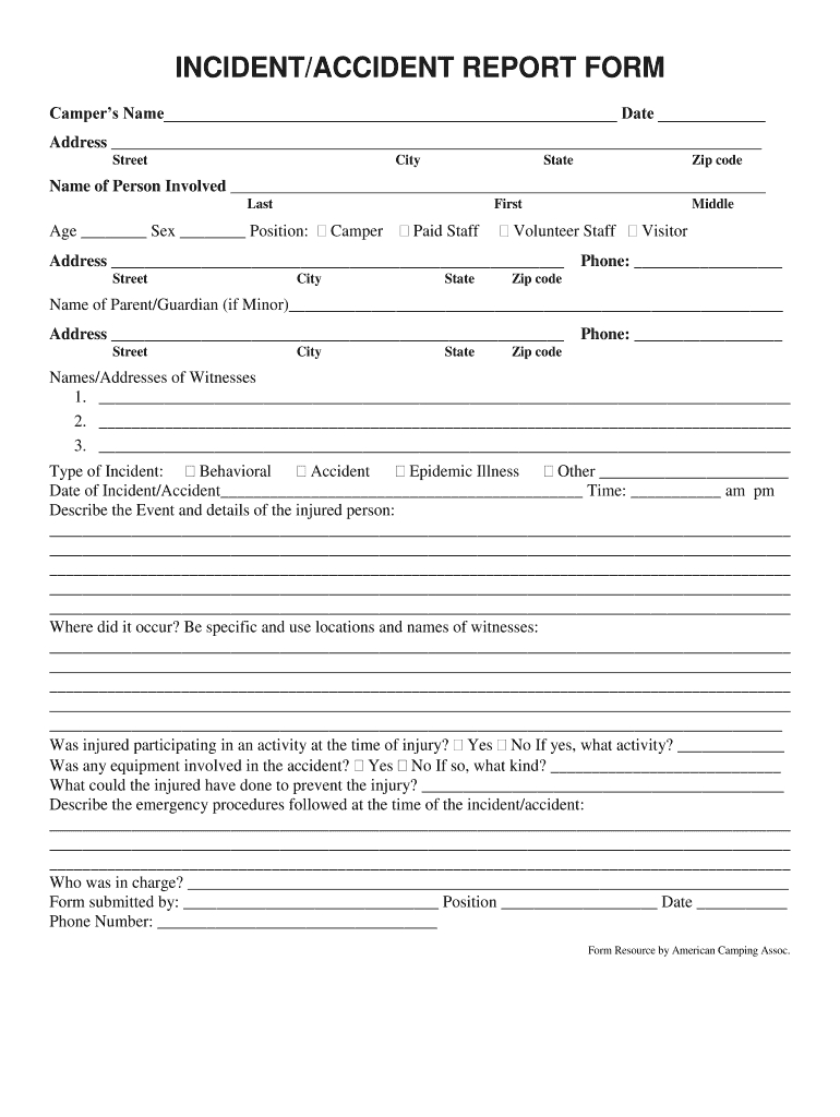 Incident Report Form – Fill Online, Printable, Fillable Inside Generic Incident Report Template