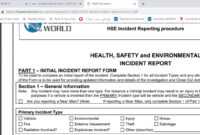 Incident Report Form - Hsse World regarding Health And Safety Incident Report Form Template