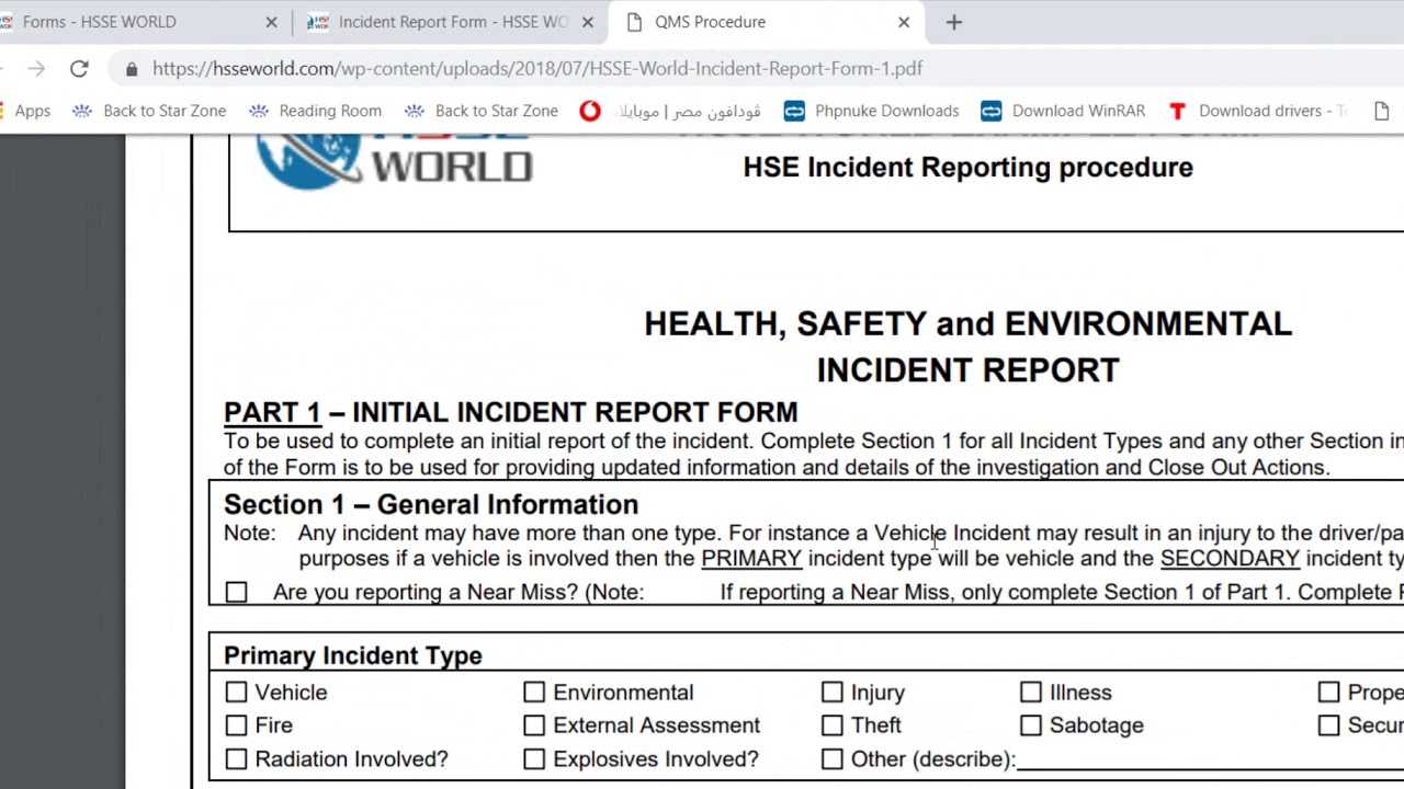 Incident Report Form - Hsse World Regarding Health And Safety Incident Report Form Template