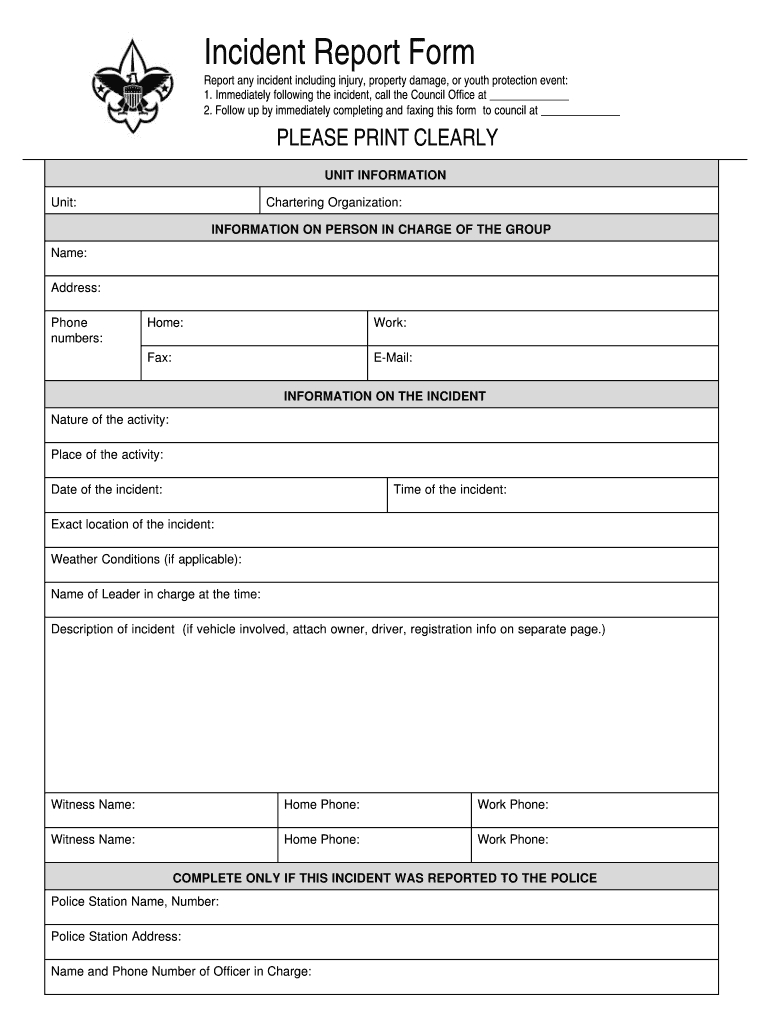 Incident Report Form Pdf – Fill Online, Printable, Fillable With Regard To Customer Incident Report Form Template