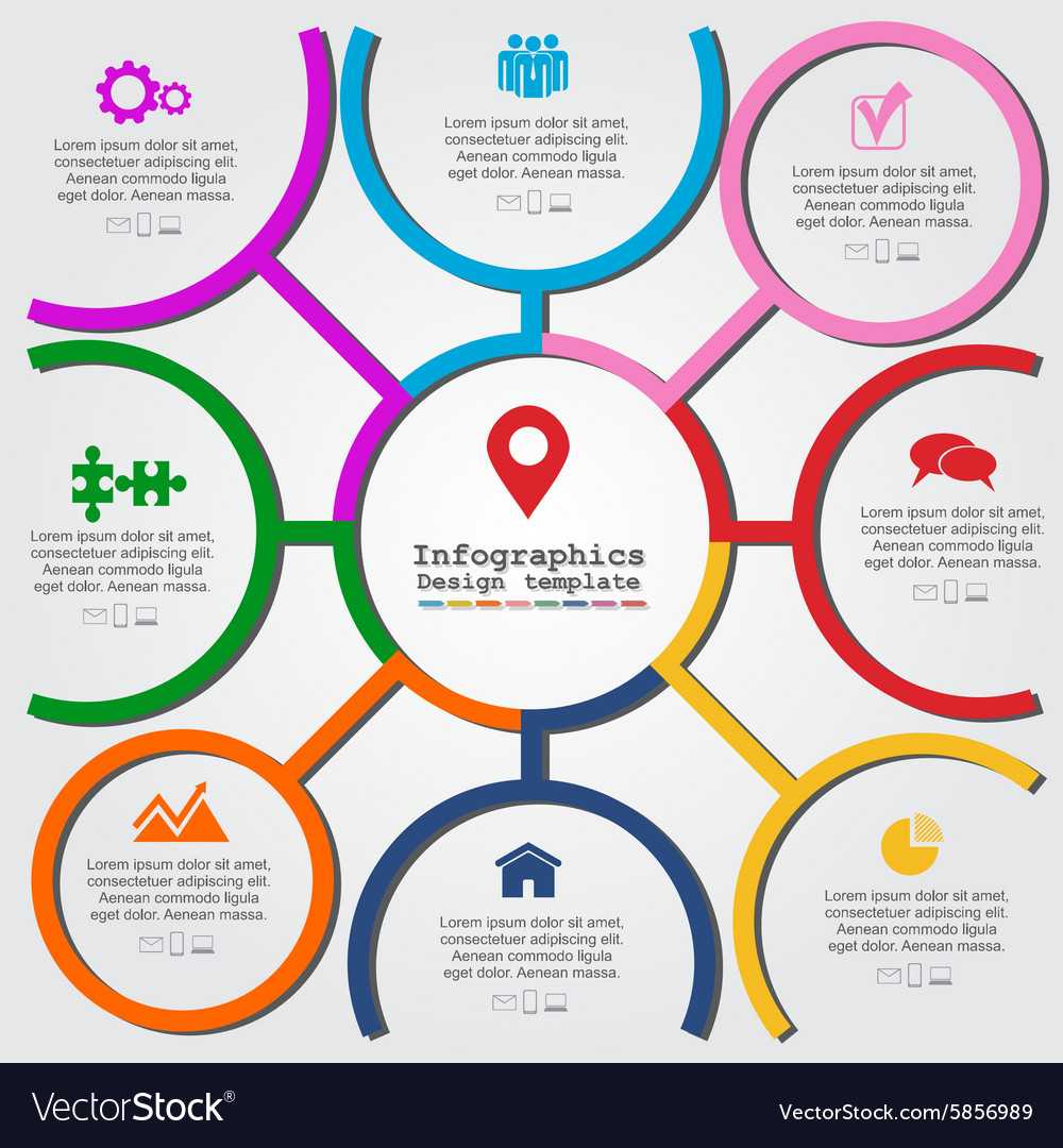 Infographic Report Template With Lines And Icons Regarding Mi Report Template