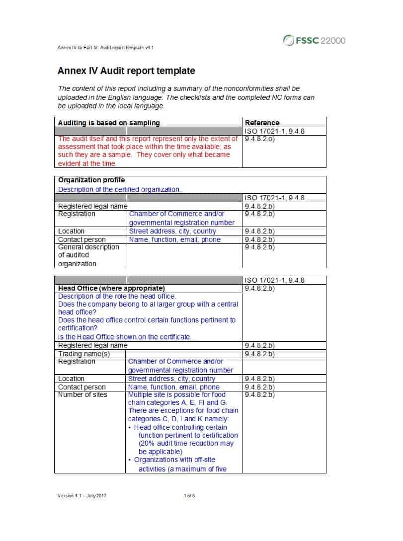 Internal Audit Report Sample Free – Calep.midnightpig.co In Internal Audit Report Template Iso 9001