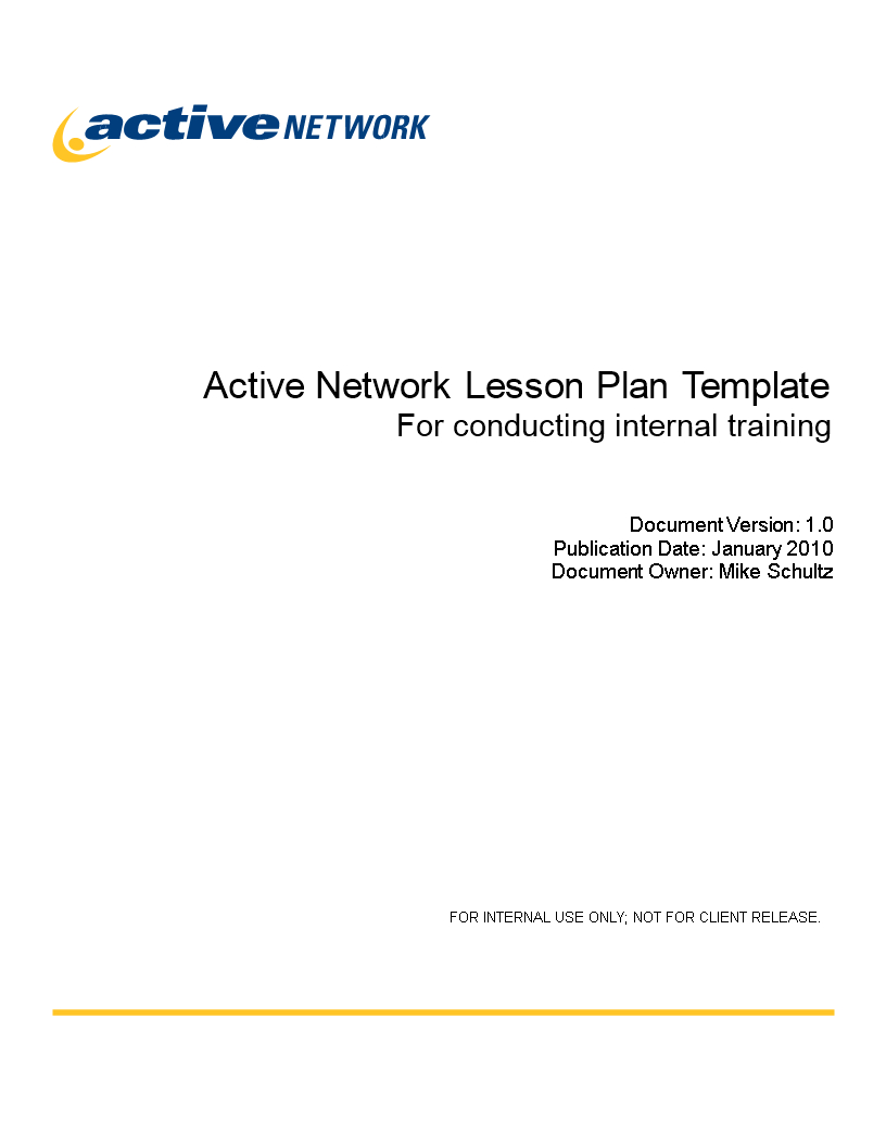 Internal Lesson Plan Word | Templates At In Training Documentation Template Word