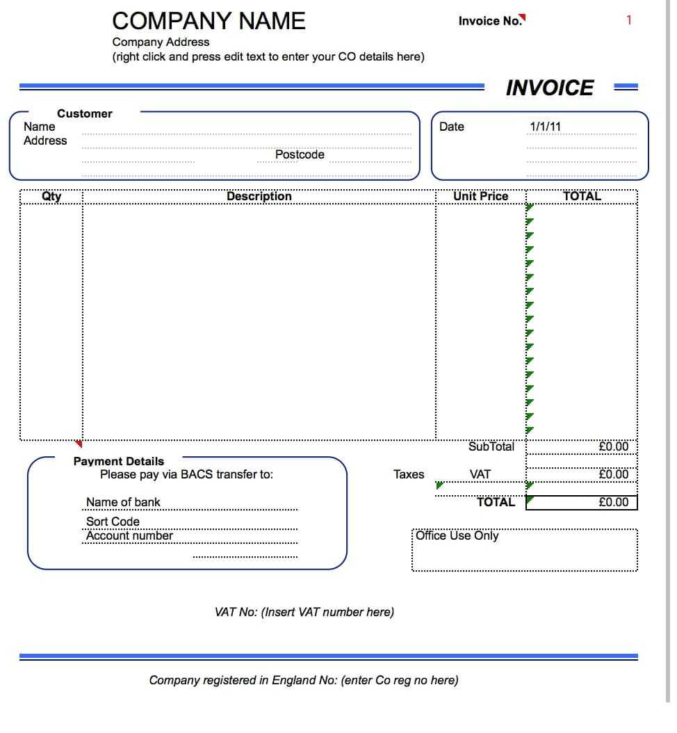 Invoice Templates For Microsoft Word Tax Invoice Template Intended For Invoice Template Word 2010