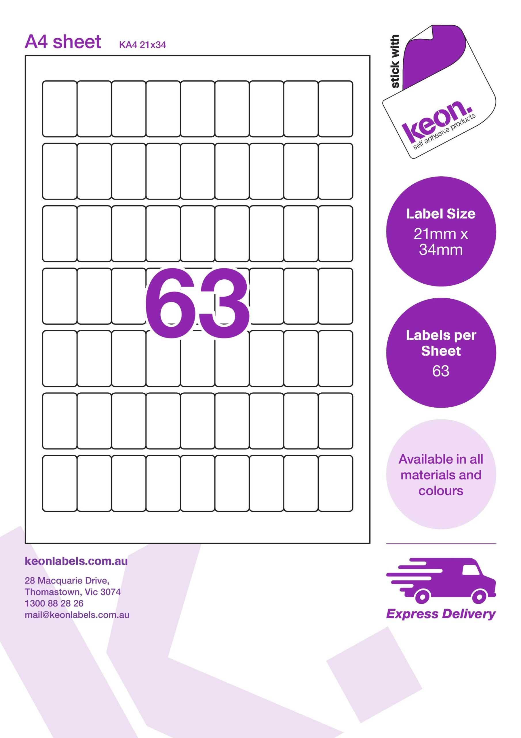 Ka4 21 X 34 R123 Pertaining To Label Template 21 Per Sheet Word
