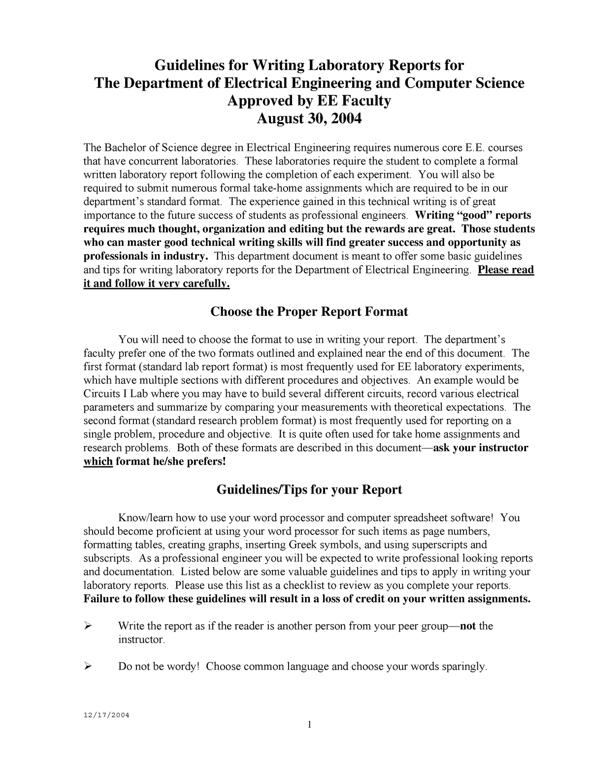 Lab Report Format - Ecte290 - Uow - Studocu Intended For Engineering Lab Report Template