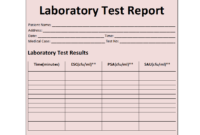 Laboratory Test Report Template with Test Result Report Template