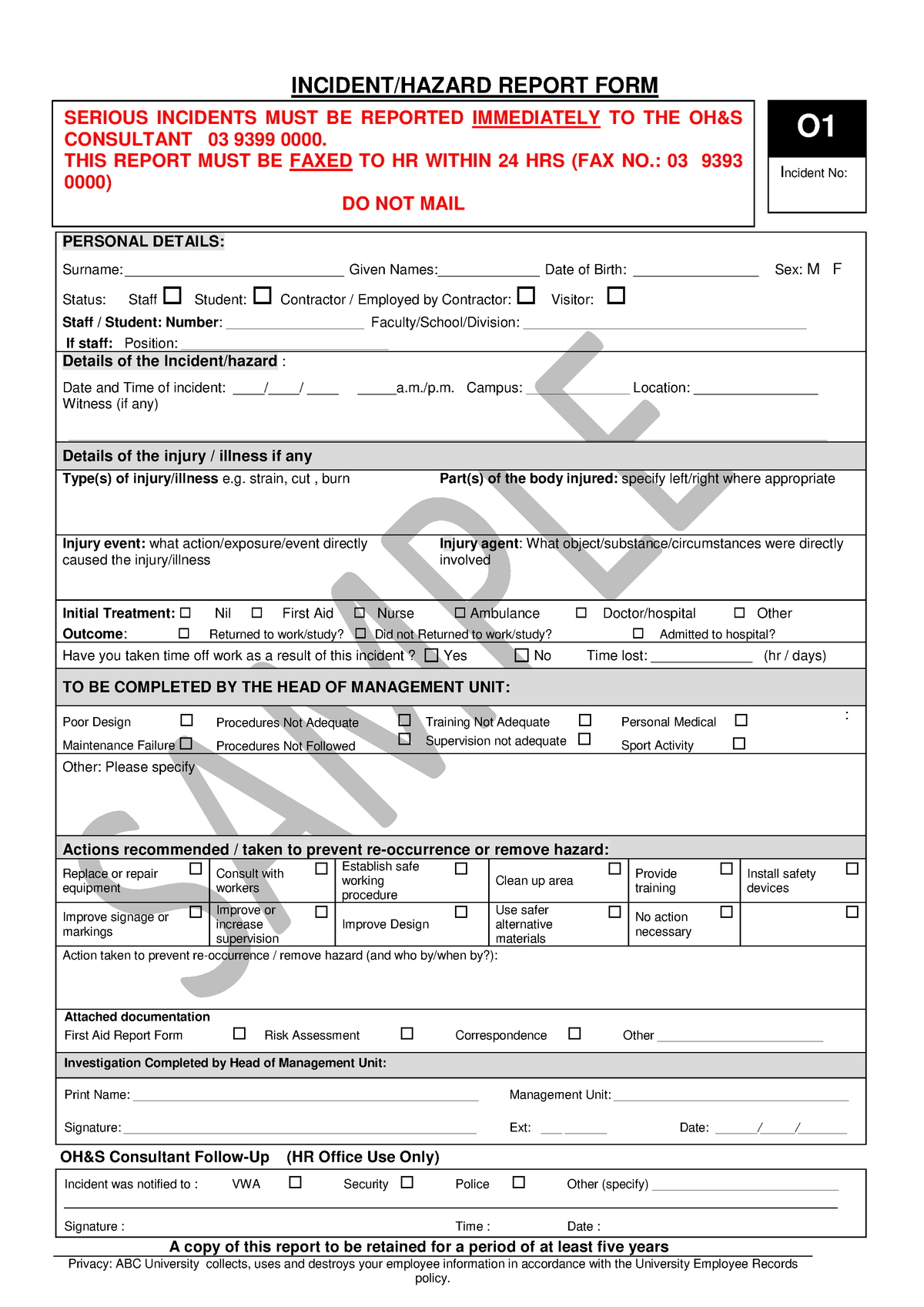 Lecture Notes, Lecture 2 Supplement Notes, Incident Report With Regard To Incident Report Form Template Qld