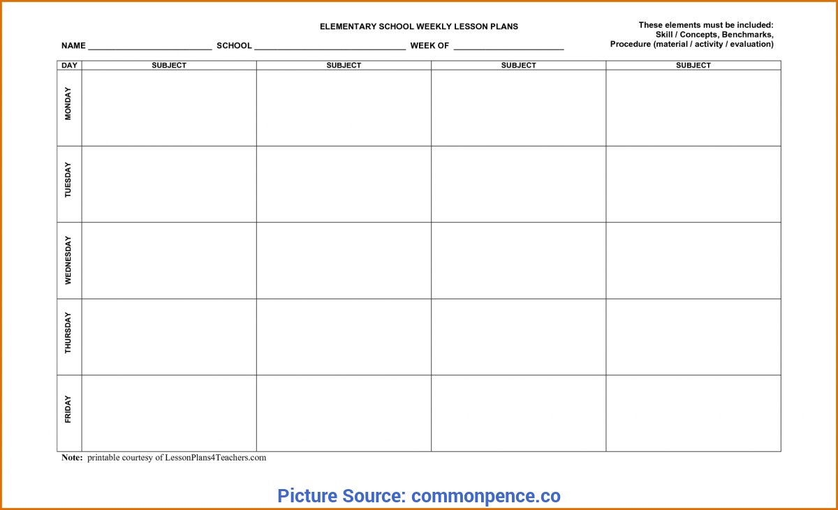 Lesson Planning Book Template - Common - Ota Tech Pertaining To Teacher Plan Book Template Word