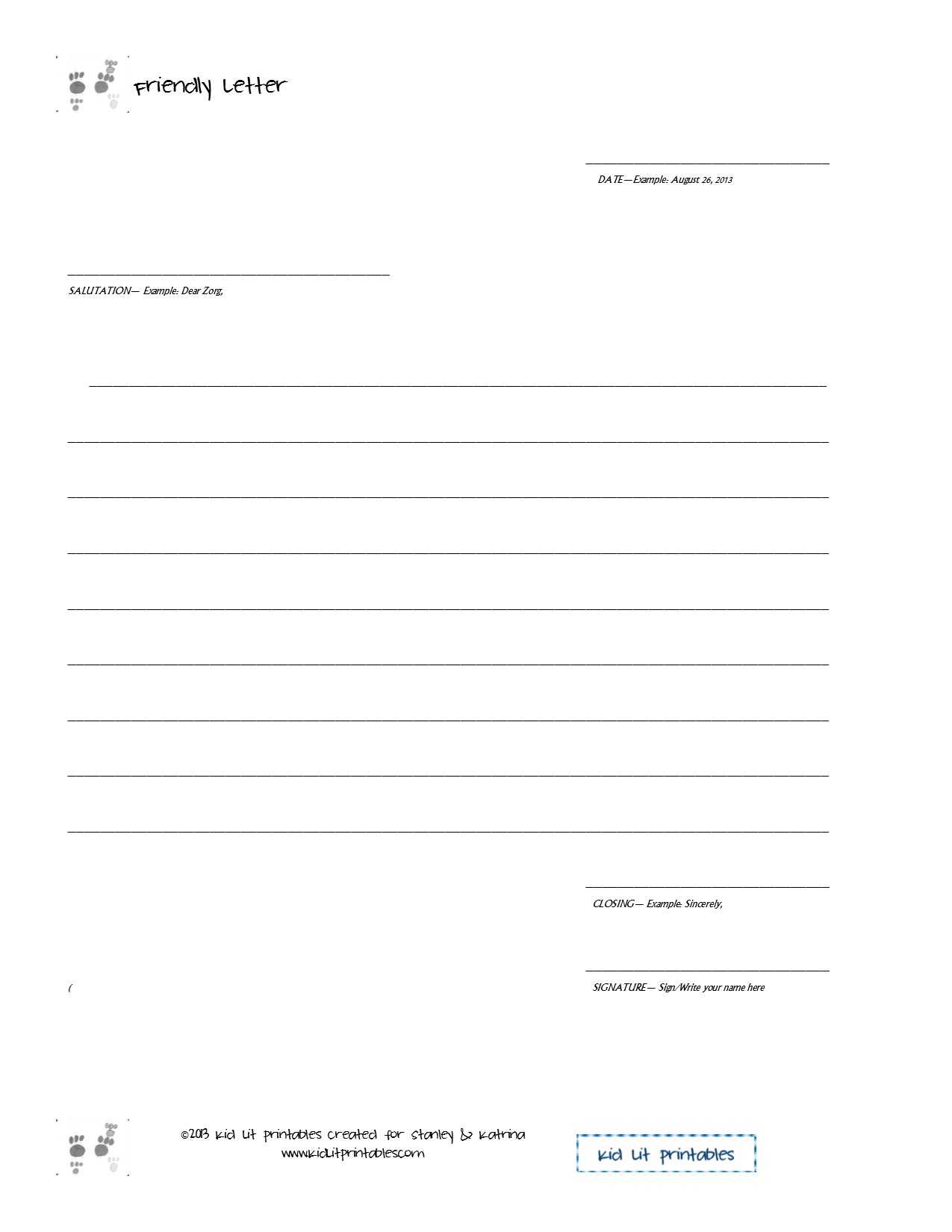 Letter Template Pdf – Business Form Letter Template Throughout Blank Letter Writing Template For Kids