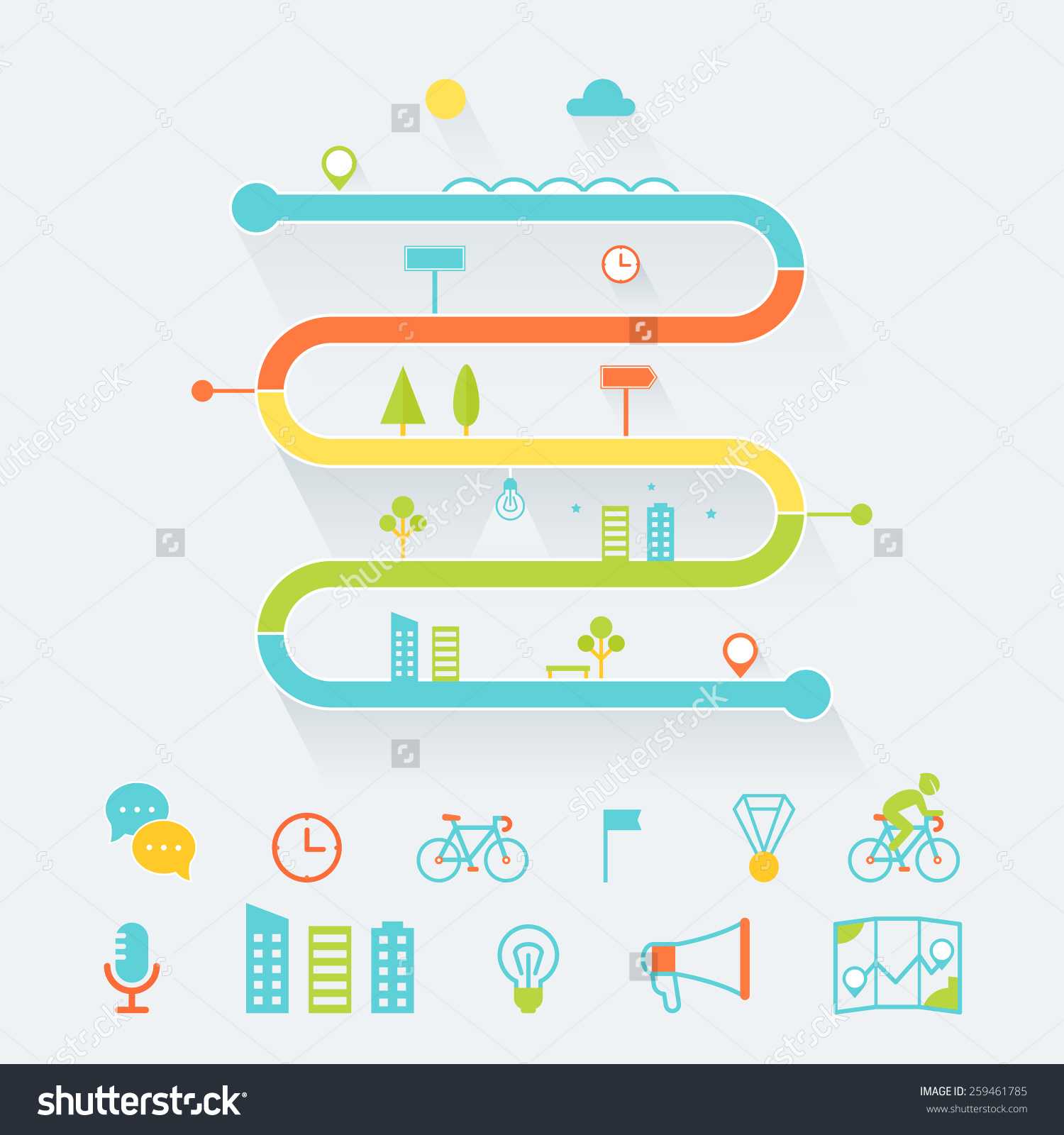 Library Of Timeline Road Map Svg Transparent Download Png For Blank Road Map Template