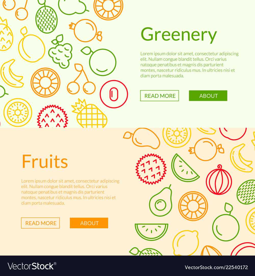 Line Fruits Icons Web Banner Templates For Website Banner Templates Free Download