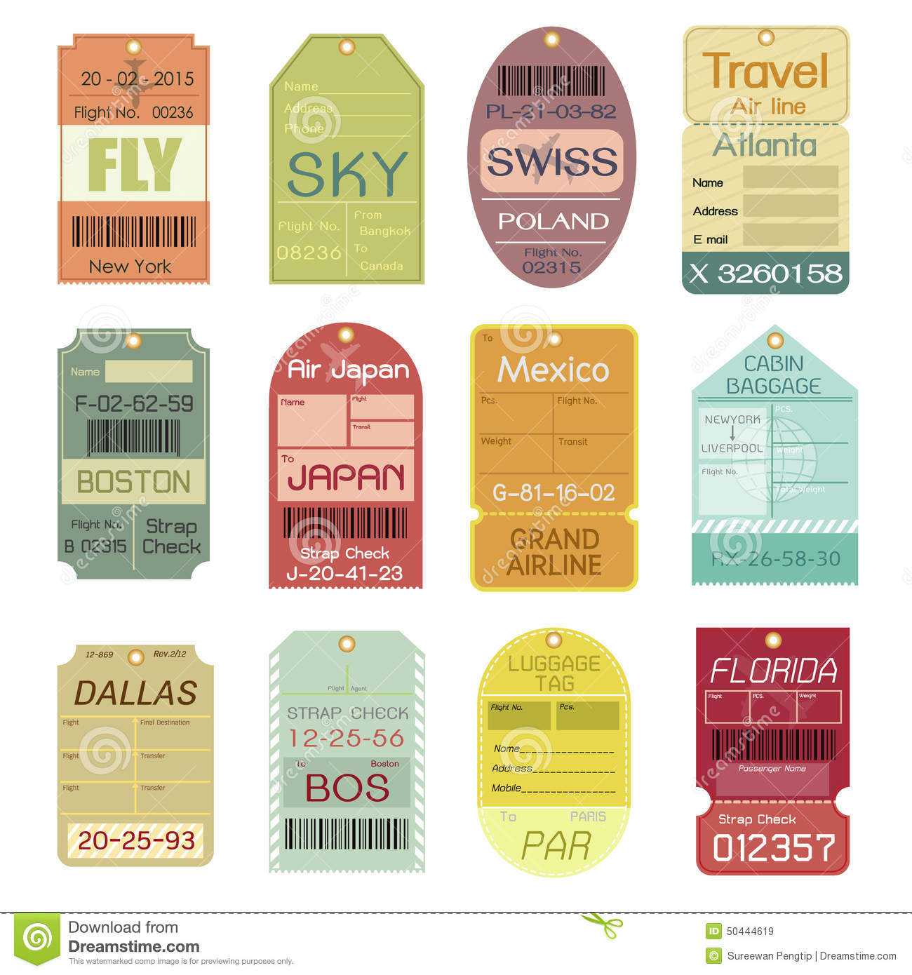 Luggage Tag Template Clipart Throughout Luggage Tag Template Word