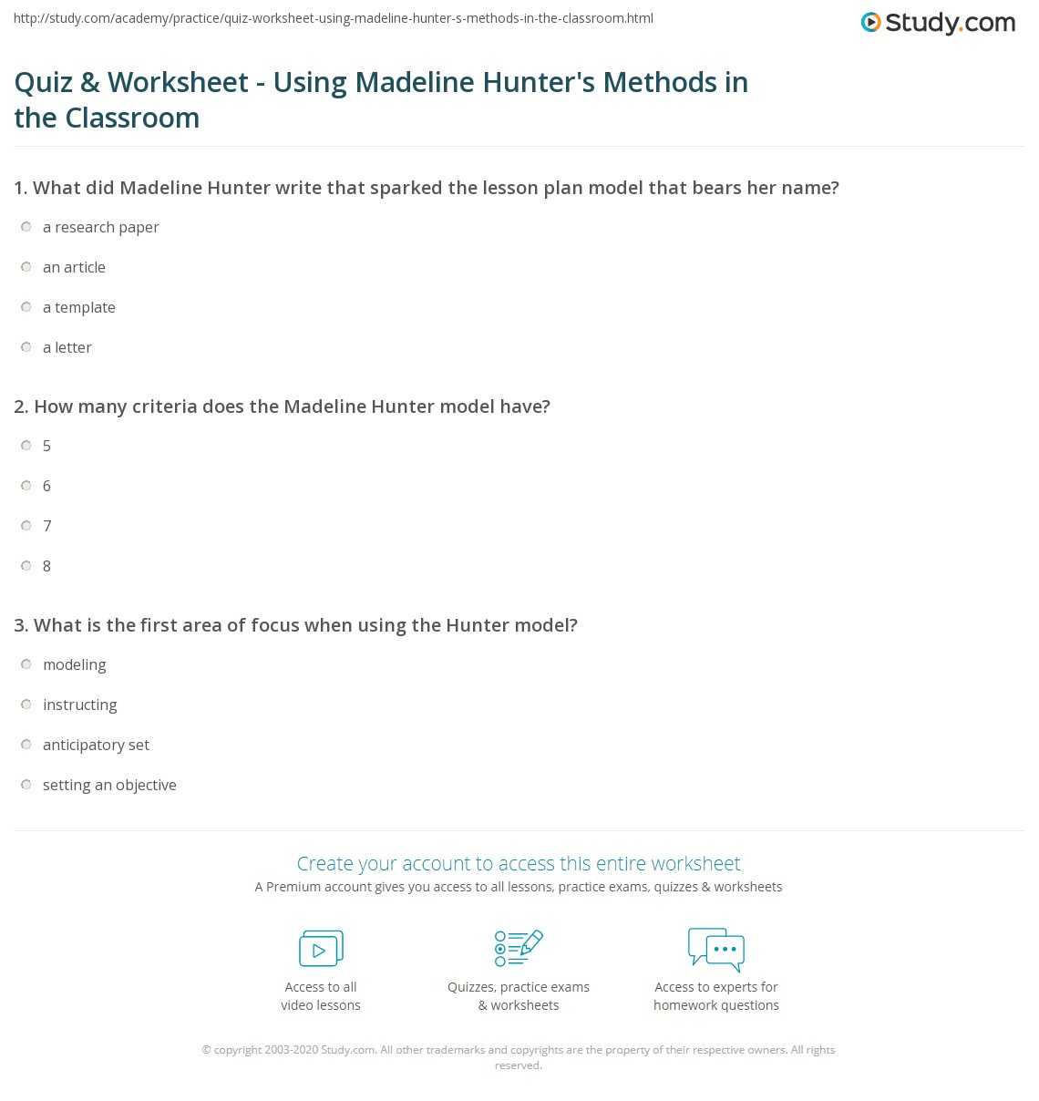 Madeline Worksheet | Printable Worksheets And Activities For Regarding Madeline Hunter Lesson Plan Template Blank