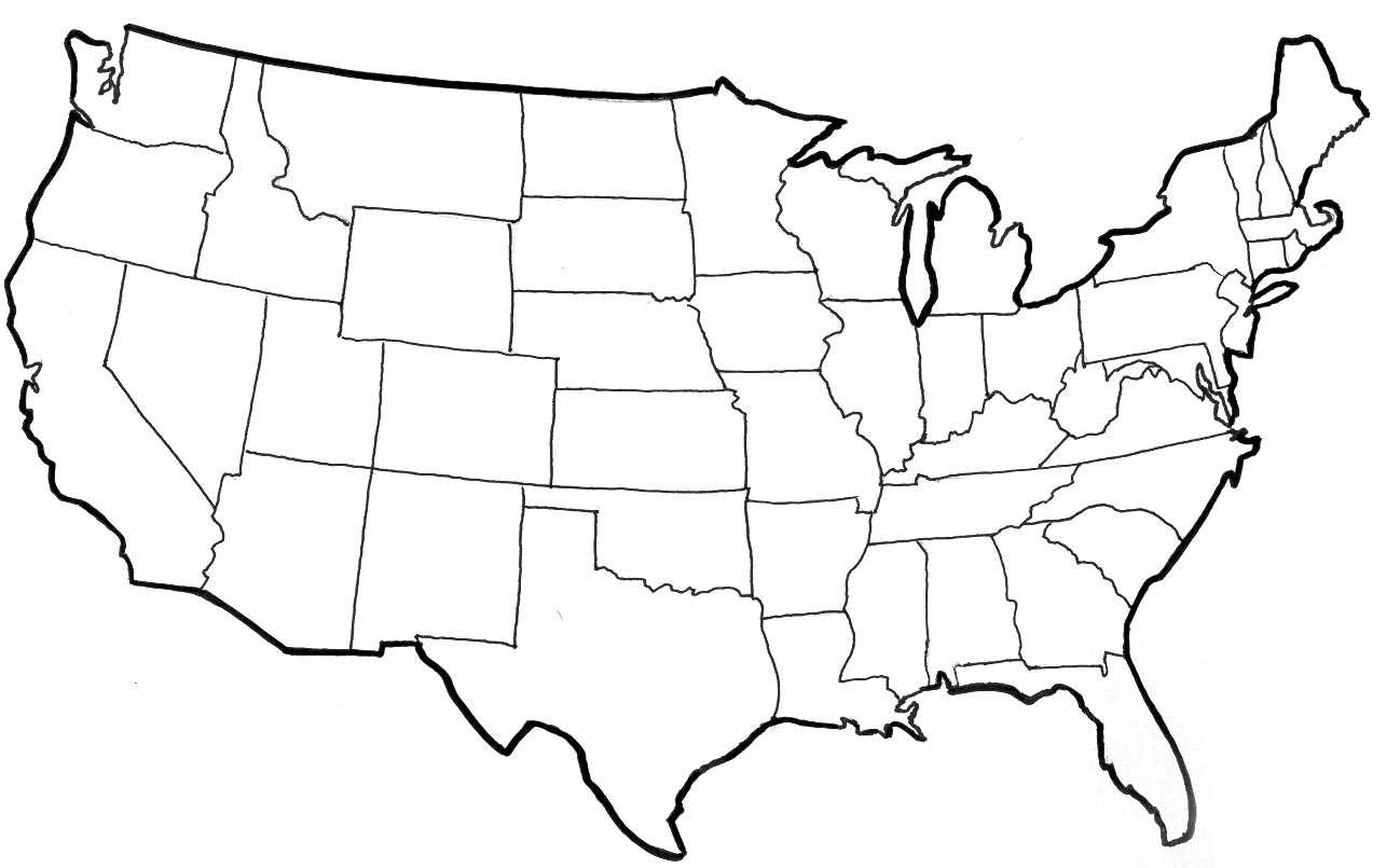 Map Of The United States Clipart With Regard To United States Map Template Blank