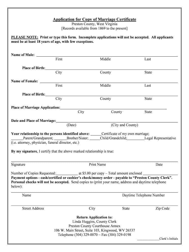 Marriage Application – Fill Out And Sign Printable Pdf Template | Signnow For Blank Marriage Certificate Template