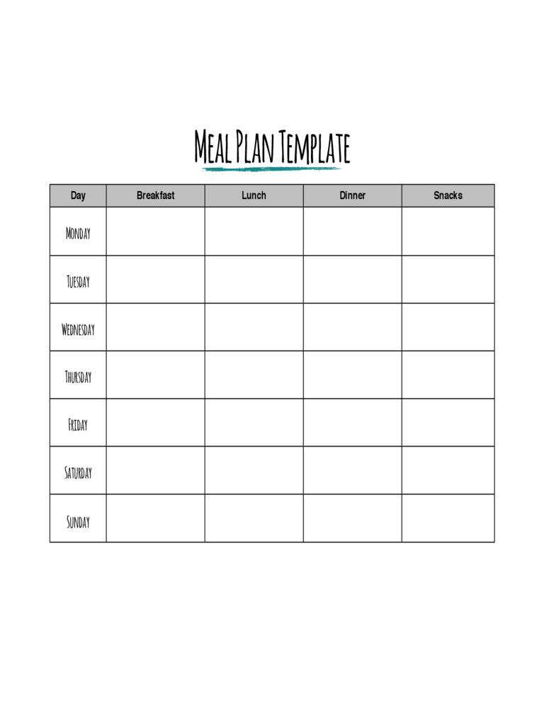 Meal Planner Template – 7 Free Templates In Pdf, Word, Excel With Regard To Meal Plan Template Word