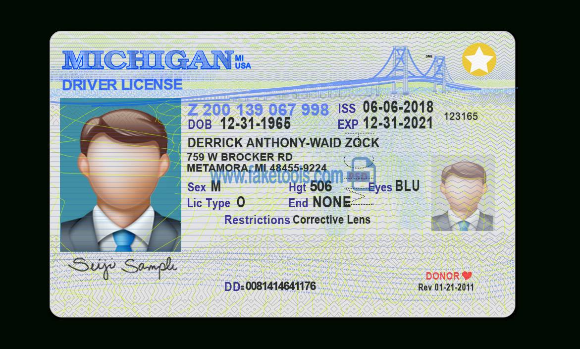 Michigan Driver License Psd Template In Blank Drivers License Template