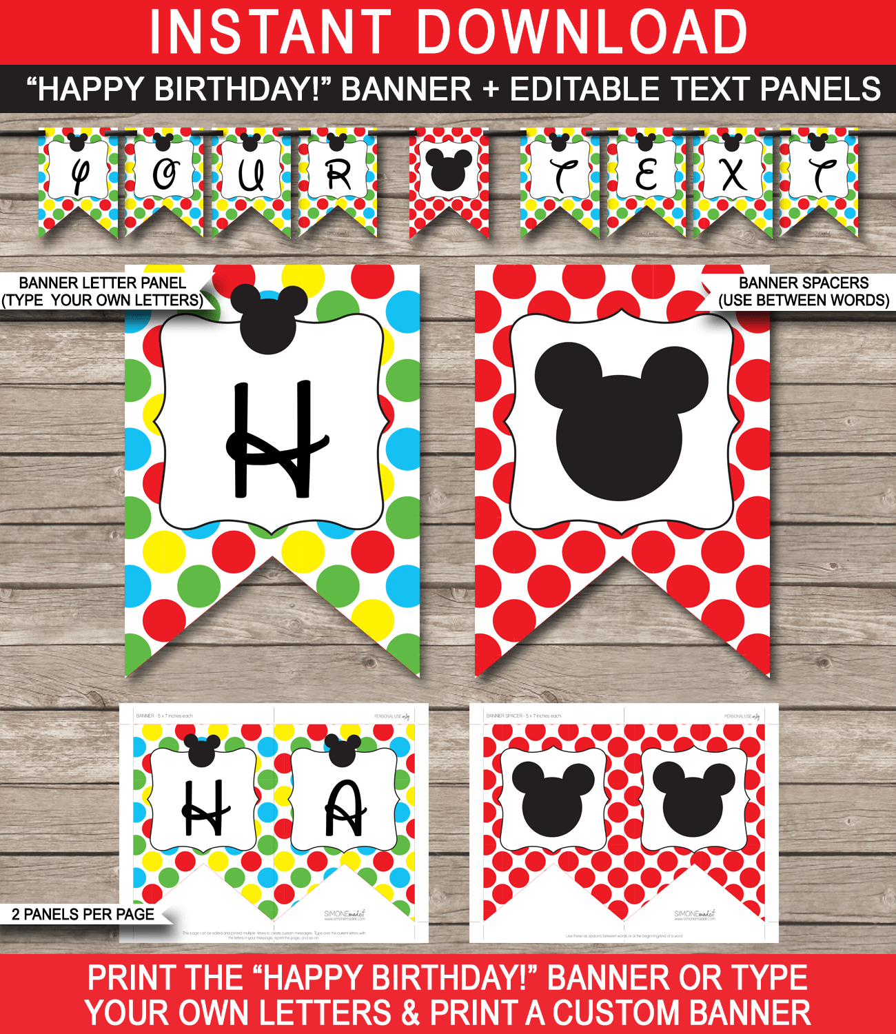 Mickey Mouse Party Banner Template In Free Printable Banner Templates For Word