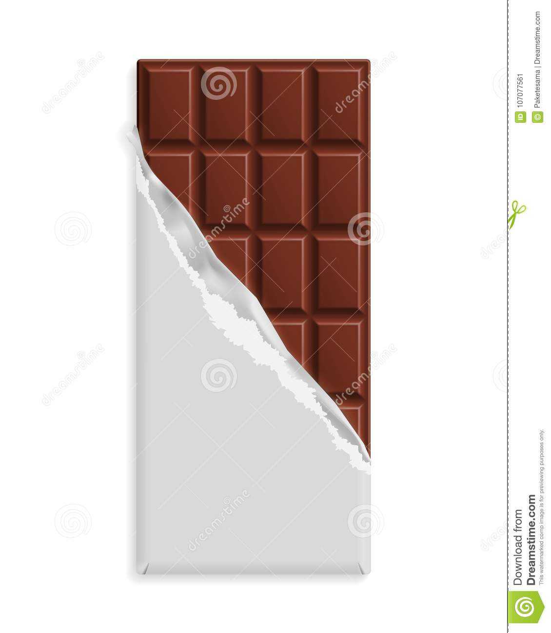 Milk Chocolate Bar In A Blank Wrapper Stock Vector Throughout Free Blank Candy Bar Wrapper Template