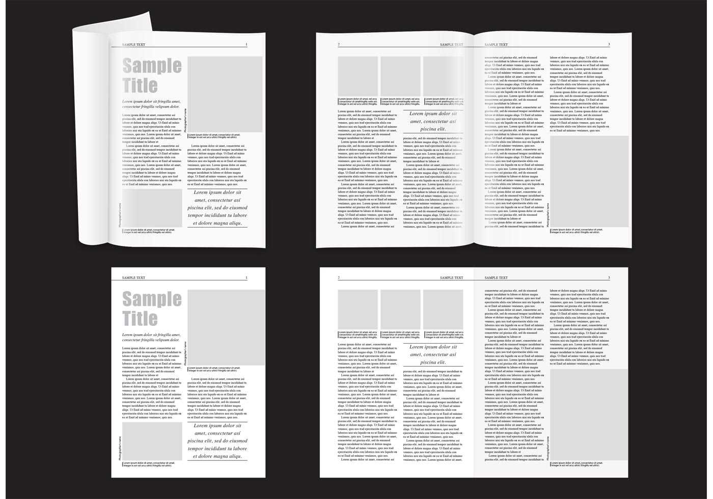 Minimal Magazine Layout – Download Free Vectors, Clipart With Regard To Magazine Template For Microsoft Word