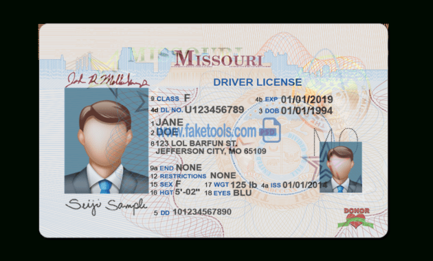 Missouri Driver License Psd Template With Blank Drivers License ...