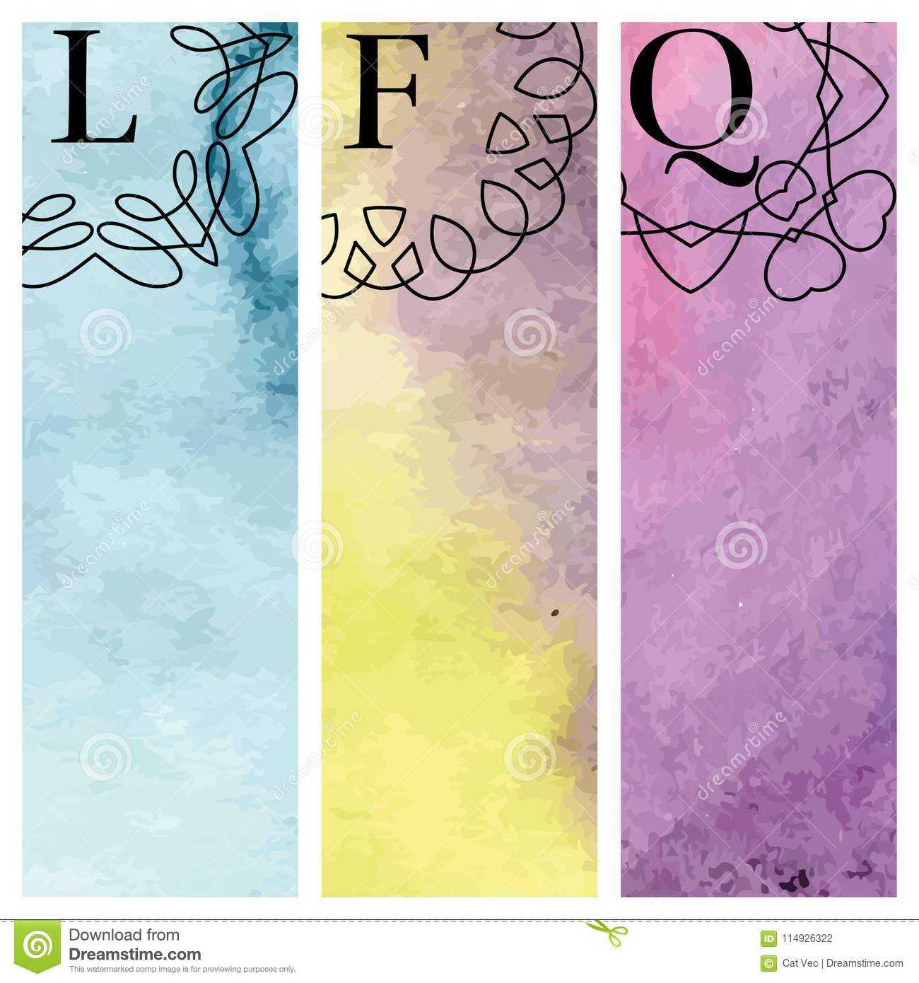 Monogram Template Banners With Flourishes Calligraphic For Letter Templates For Banners