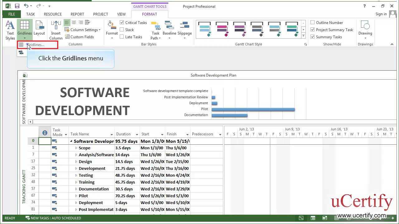 Ms Project 2013 How To Change The Format Of The Current Date Line Demo In Ms Project 2013 Report Templates