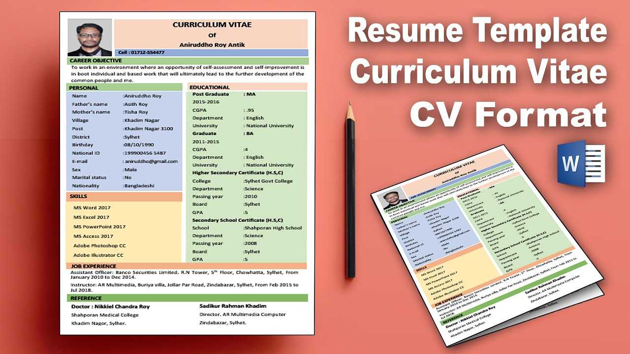 Ms Word: Create Professional Curriculum Vitae (Cv) Download | Resume  Template Design Word 2019 Ar For How To Create A Cv Template In Word
