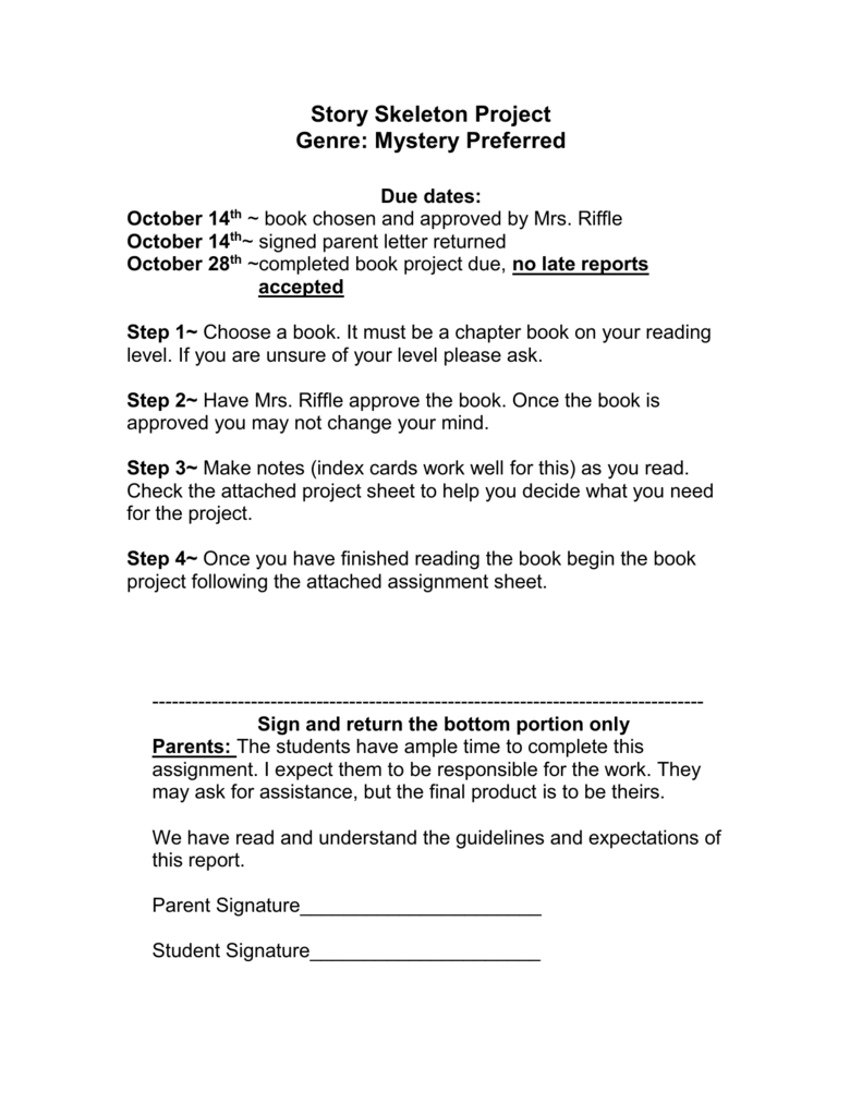 Mystery Book Project In Story Skeleton Book Report Template