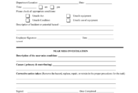 Near Miss Incident Report Format - Calep.midnightpig.co for Near Miss Incident Report Template