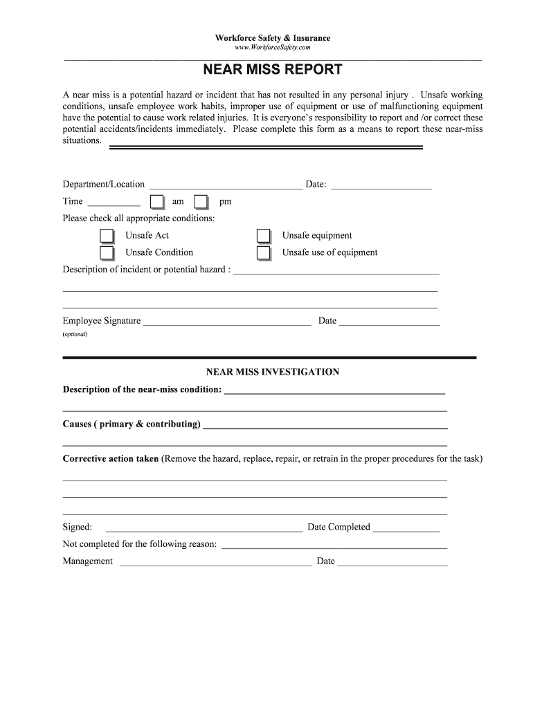 Near Miss Incident Report Format – Calep.midnightpig.co For Near Miss Incident Report Template