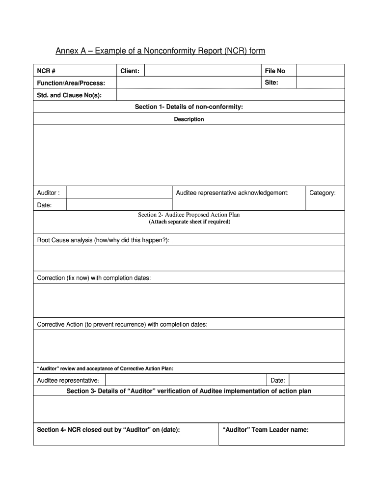 Non Conformance Report Form Template – Dalep.midnightpig.co Inside Ncr Report Template