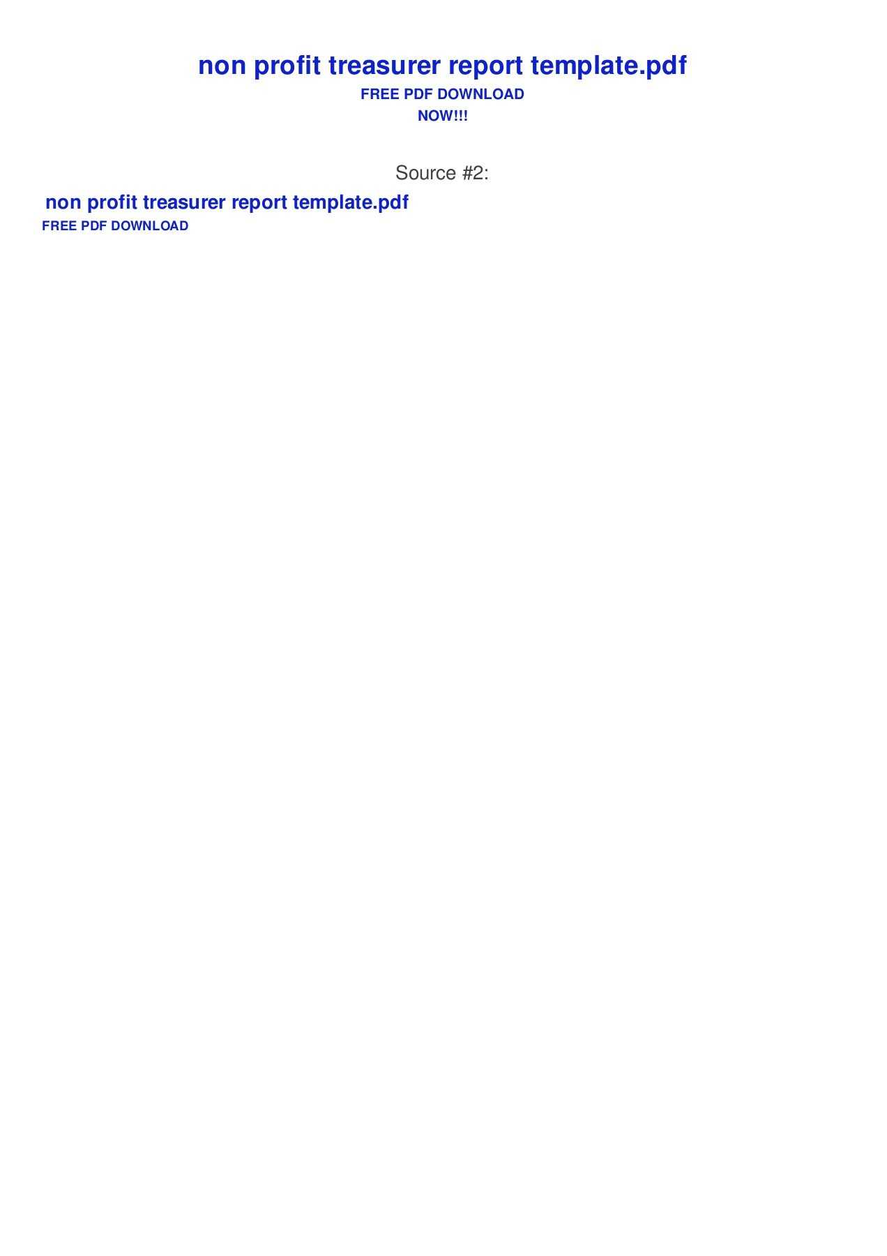 Non Profit Treasurer Report Template Pages 1 – 2 – Text With Regard To Treasurer Report Template