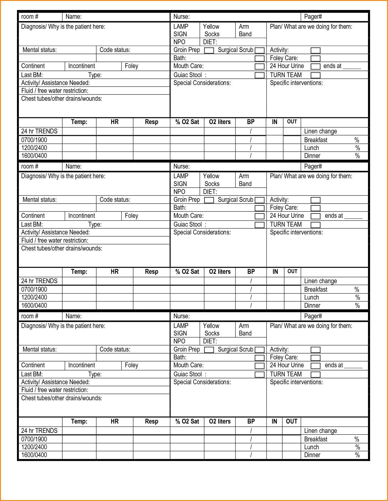Nurses Nursing Worksheets | Printable Worksheets And Pertaining To Nursing Report Sheet Template