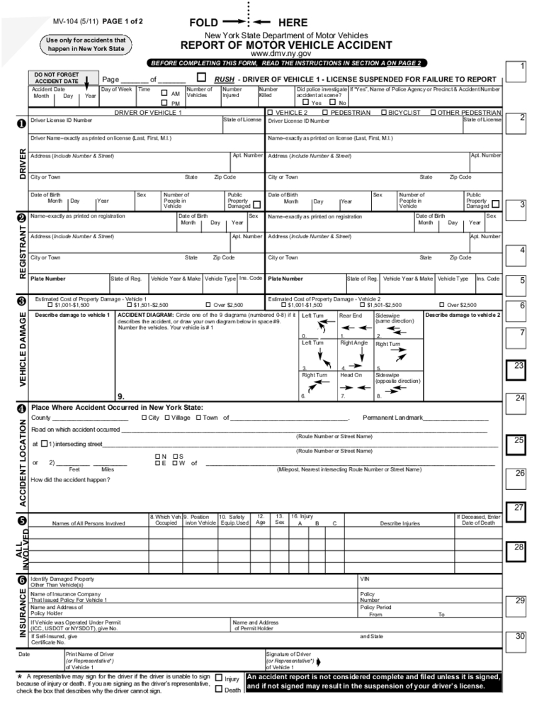 Ny Dmv Accident Reports – 7 Free Templates In Pdf, Word With Regard To Motor Vehicle Accident Report Form Template