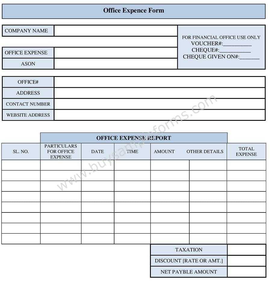Office Expenses Form Template | Expense Form Template With Reimbursement Form Template Word