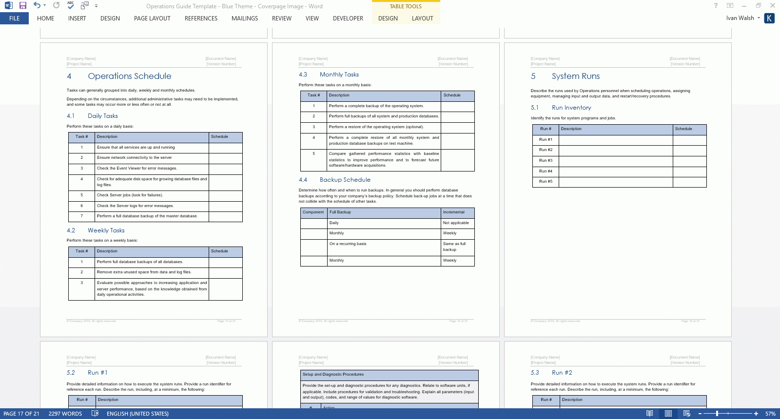 Operations Guide Template (Ms Word/excel) – Templates, Forms Within Hours Of Operation Template Microsoft Word