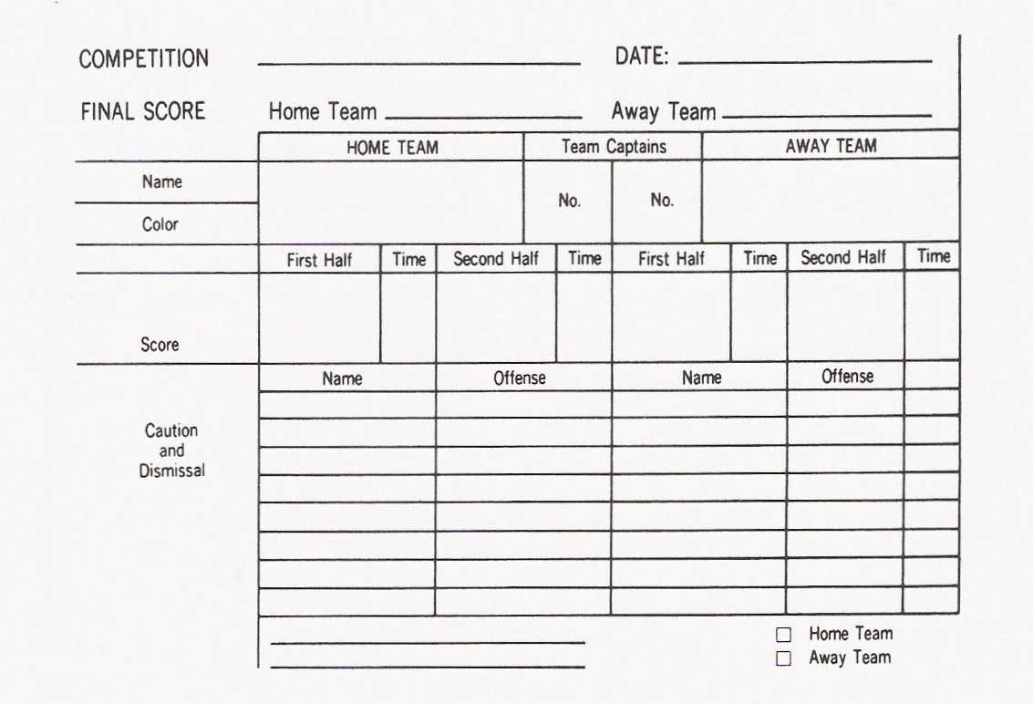 Organisation: Match Cards | Refereeing The Beautiful Game Throughout Soccer Report Card Template