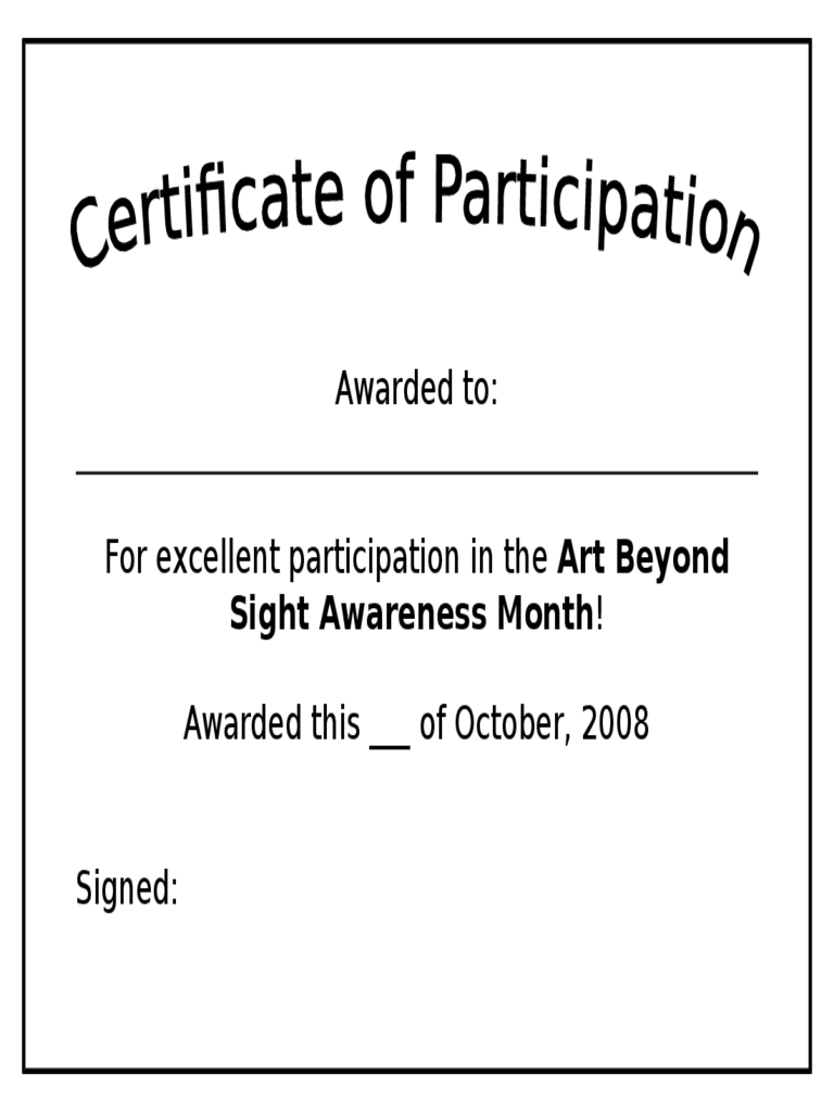 Participation Certificate – 6 Free Templates In Pdf, Word With Certificate Of Participation Template Word