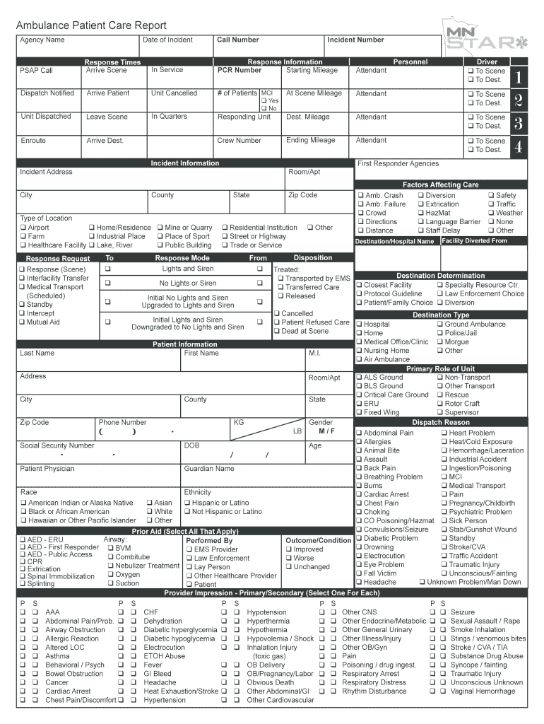Patient Care Report – Fill Out And Sign Printable Pdf Template | Signnow With Regard To Patient Care Report Template