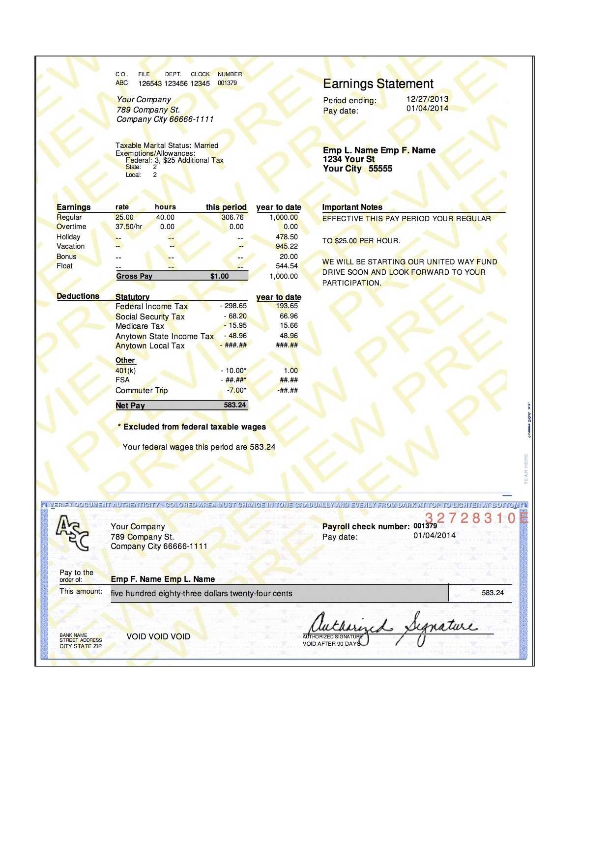 Paycheck Stubs Templates Free – Klauuuudia In Blank Pay Stubs Template