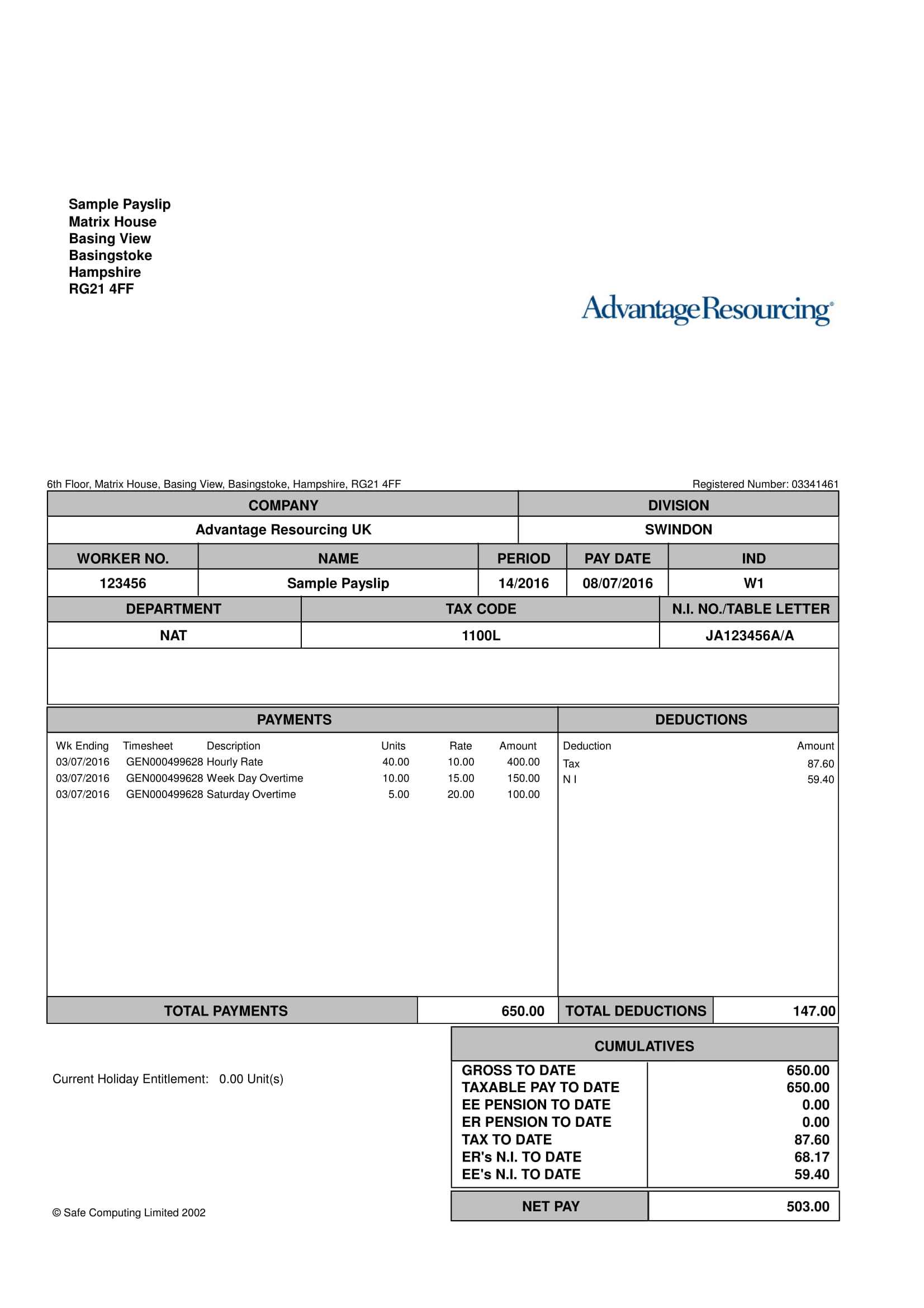 Payslip Format Doc – Calep.midnightpig.co Throughout Blank Payslip Template