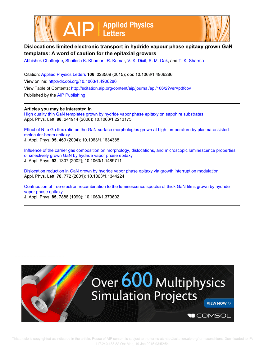 Pdf) Dislocations Limited Electronic Transport In Hydride Pertaining To Applied Physics Letters Template Word