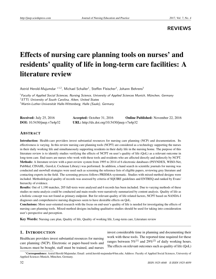 Pdf) Effects Of Nursing Care Planning Tools On Nurses' And Inside Nursing Care Plan Template Word