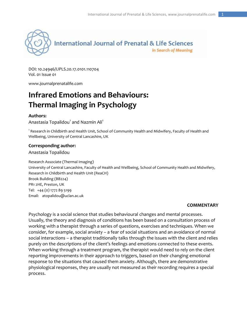 Pdf) Infrared Emotions And Behaviors: Thermal Imaging In Regarding Thermal Imaging Report Template