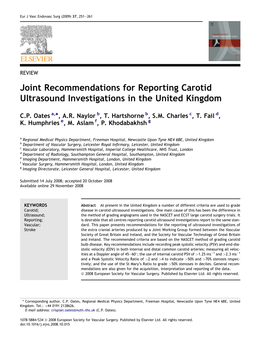 Pdf) Joint Recommendations For Reporting Carotid Ultrasound Regarding Carotid Ultrasound Report Template