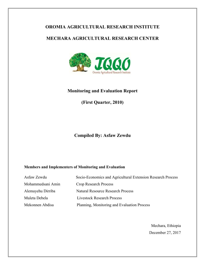 Pdf) Monitoring And Evaluation Report Within M&e Report Template